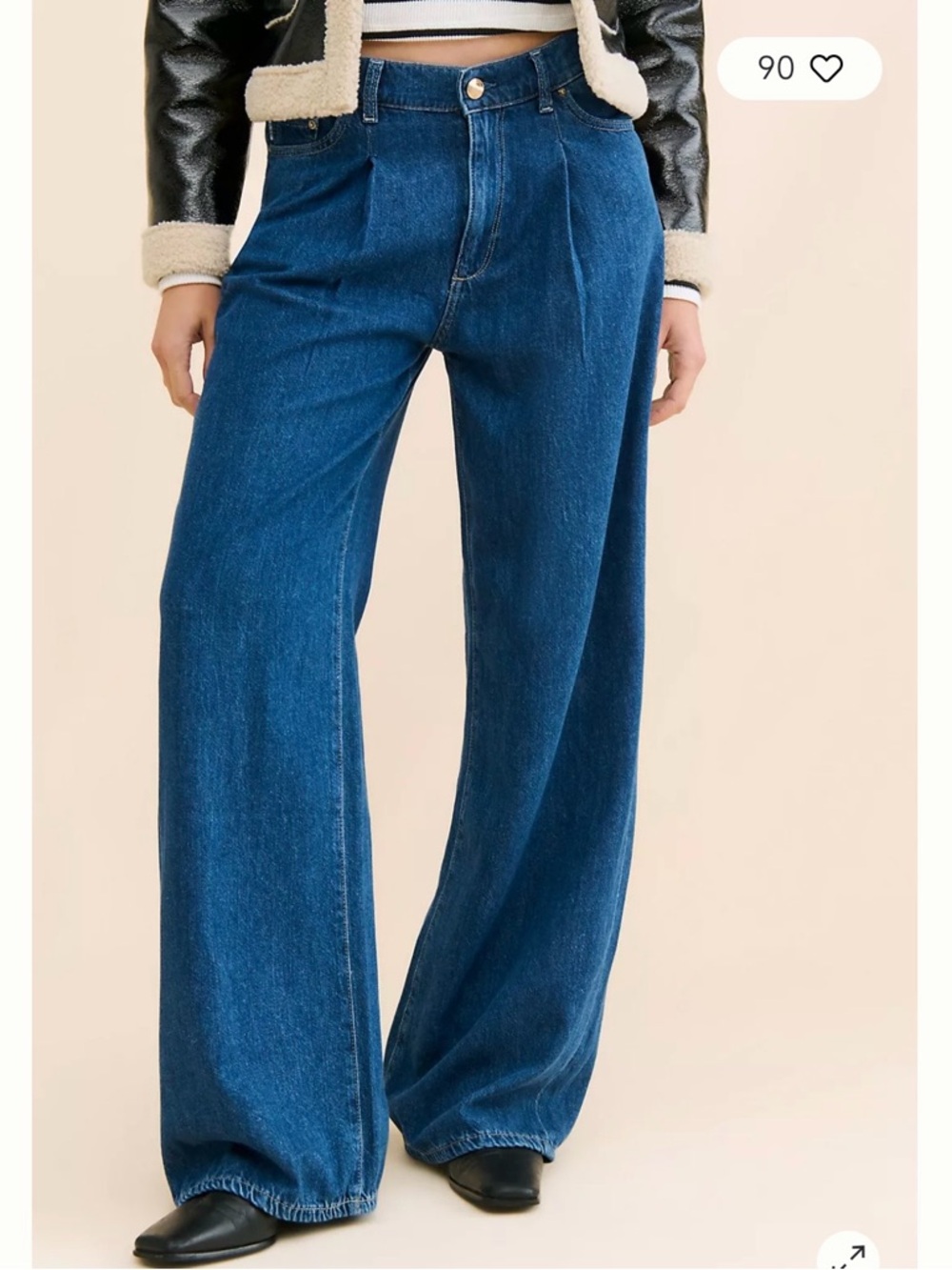 DL1961 Isabel Wide Leg Medium Blue Denim Jeans